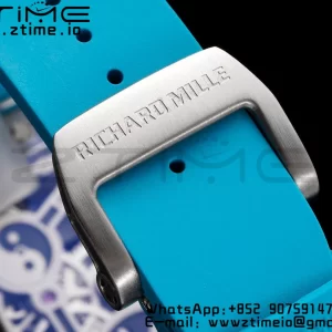 RICHARD MILLERM RM51 Transparent Tourbillon RMF Best Edition Tiger/Dragon Dial με μπλε λουράκι από καουτσούκ - Super Clone Watch | 1:1 Best Version