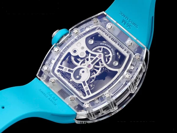 RICHARD MILLERM RM51 Transparent Tourbillon RMF Best Edition Tiger/Dragon Dial με μπλε λουράκι από καουτσούκ - Super Clone Watch | 1:1 Best Version