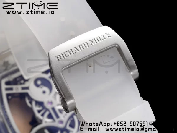 RICHARD MILLERM RM51 Transparent Tourbillon RMF Best Edition RG Tiger/Dragon Dial on Transparent Rubber Strap - Super Clone Watch | 1:1 Best Version