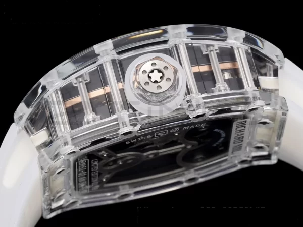 RICHARD MILLERM RM51 Transparent Tourbillon RMF Best Edition RG Tiger/Dragon Dial on Transparent Rubber Strap - Super Clone Watch | 1:1 Best Version