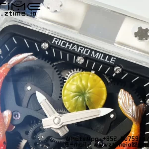 RICHARD MILLERM RMS10 トゥールビヨン・トランスペアレント RMF ベスト・エディション 鯉文字盤・トランスペアレント・ラバーストラップ - スーパークローンウォッチ｜1:1 ベスト・バージョン