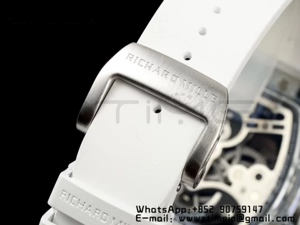RICHARD MILLERM RMS10 Tourbillon Transparent RMF Best Edition Koi Fish Dial on White Rubber Strap - Super Clone Watch | 1:1 Best Version