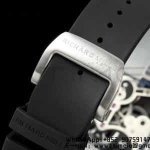 RICHARD MILLERM RMS10 Tourbillon Trasparente RMF Edizione Migliore Quadrante Pesce Koi su Cinturino in Gomma Nera - Orologio Super Clone | 1:1 Versione Migliore
