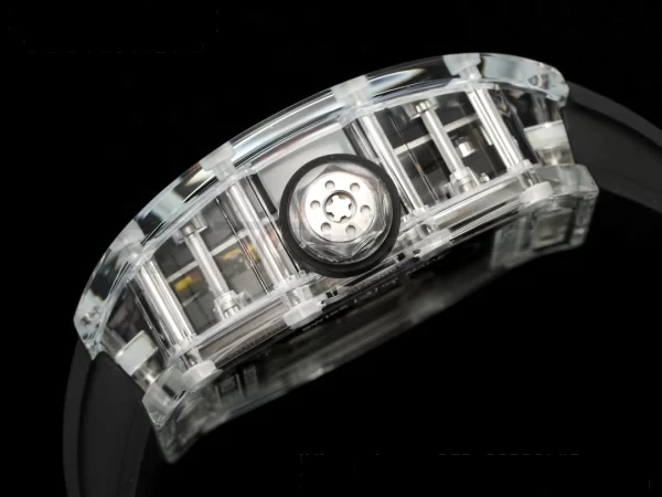 RICHARD MILLERM RMS10 Tourbillon Trasparente RMF Edizione Migliore Quadrante Pesce Koi su Cinturino in Gomma Nera - Orologio Super Clone | 1:1 Versione Migliore