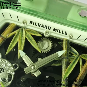 RICHARD MILLERM RM26-01 Tourbillon Green Transparent RMF Best Edition Panda Dial on Transparent Rubber Strap - Super Clone Watch | 1:1 Best Version