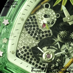RICHARD MILLERM RM26-01 Tourbillon Green Transparent RMF Best Edition Panda Dial on Transparent Rubber Strap - Super Clone Watch | 1:1 Best Version