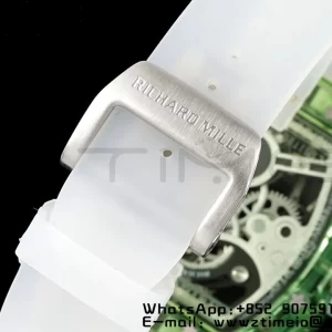 RICHARD MILLERM RM26-01 Tourbillon Green Transparent RMF Best Edition Panda Dial on Transparent Rubber Strap - Super Clone Watch | 1:1 Best Version