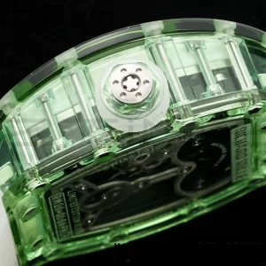 RICHARD MILLERM RM26-01 Tourbillon Green Transparent RMF Best Edition Panda Dial on Transparent Rubber Strap - Super Clone Watch | 1:1 Best Version