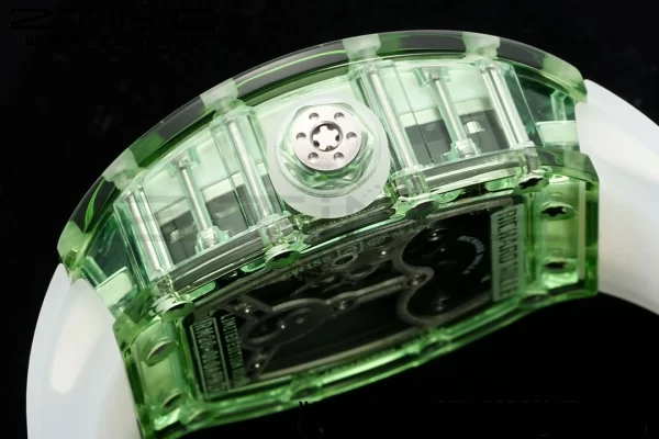 RICHARD MILLERM RM26-01 Tourbillon Green Transparent RMF Best Edition Panda Dial on Transparent Rubber Strap - Super Clone Watch | 1:1 Best Version