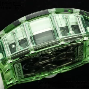 RICHARD MILLERM RM26-01 Tourbillon Green Transparent RMF Best Edition Panda Dial on Transparent Rubber Strap - Super Clone Watch | 1:1 Best Version