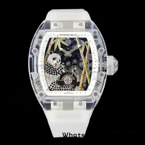 RICHARD MILLERM RM26-01 Tourbillon Transparent RMF Best Edition Panda Dial on Black Rubber Strap - Super Clone Watch | 1:1 Best Version
