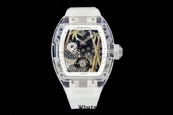 RICHARD MILLERM RM26-01 Tourbillon Transparent RMF Best Edition Panda Dial on Black Rubber Strap - Super Clone Watch | 1:1 Best Version