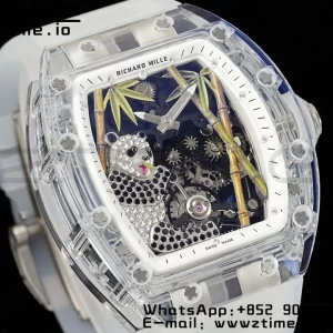 RICHARD MILLERM RM26-01 Tourbillon Transparent RMF Best Edition Panda Dial on Black Rubber Strap - Super Clone Watch | 1:1 Best Version