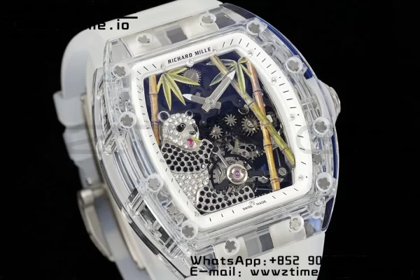 RICHARD MILLERM RM26-01 Tourbillon Transparent RMF Best Edition Panda Dial on Black Rubber Strap - Super Clone Watch | 1:1 Best Version