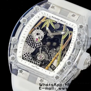 RICHARD MILLERM RM26-01 Tourbillon Transparent RMF Best Edition Panda Dial on Black Rubber Strap - Super Clone Watch | 1:1 Best Version