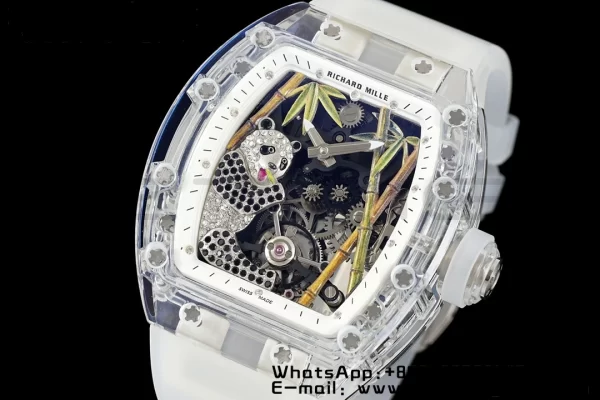 RICHARD MILLERM RM26-01 Tourbillon Transparent RMF Best Edition Panda Dial on Black Rubber Strap - Super Clone Watch | 1:1 Best Version
