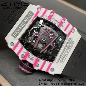 RICHARD MILLERM RM38-02 White Carbon Tourbillon RMF Best Edition Skeleton Dial on Black  Rubber Strap - Super Clone Watch | 1:1 Best Version