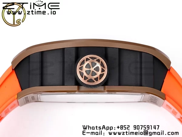 RM52 Astronaut Tourbillon Brown Ceramic YSF Best Edition on Orange Rubber Strap - Super Clone Watch | 1:1 Best Version