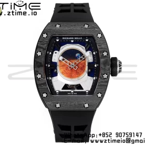 RICHARD MILLERM RM52 Astronaut Tourbillon Black Carbon YSF Best Edition on Black Rubber Strap - Super Clone Watch | 1:1 Best Version
