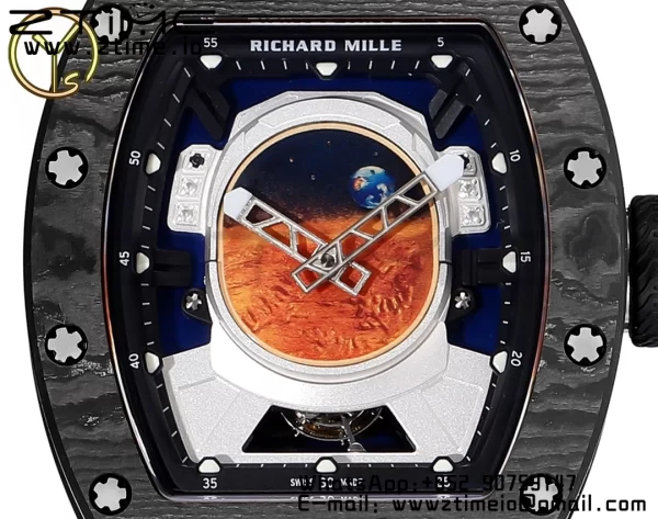 RICHARD MILLERM RM52 Astronaut Tourbillon Black Carbon YSF Best Edition con correa de caucho negra - Super Clone Watch | 1:1 Best Version
