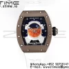 RICHARD MILLERM RM52 Astronaut Tourbillon Brown Ceramic YSF Best Edition ホワイトラバーストラップ - スーパークローンウォッチ｜1:1ベストバージョン