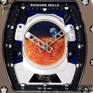 RICHARD MILLERM RM52 Astronaut Tourbillon Brown Ceramic YSF Best Edition on White Rubber Strap - Super Clone Watch | 1:1 Best Version