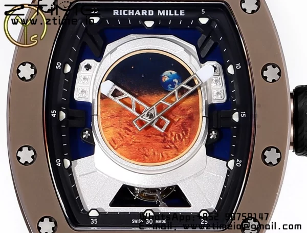 RICHARD MILLERM RM52 Astronaut Tourbillon Brown Ceramic YSF Best Edition on White Rubber Strap - Super Clone Watch | 1:1 Best Version