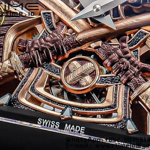 RICHARD MILLERM RM47 Tourbillon PVD YSF Best Edition Samurai Dial on Black Rubber Strap - Super Clone Watch | 1:1 Best Version