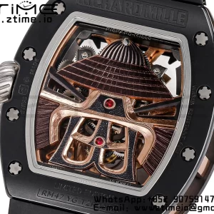 RICHARD MILLERM RM47 Tourbillon PVD YSF Best Edition Samurai Dial on Black Rubber Strap - Super Clone Watch | 1:1 Best Version