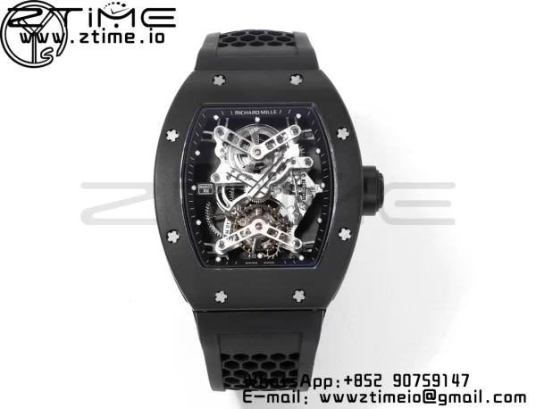 RICHARD MILLERM RM027 Rafael Nadal Black Ceramic Tourbillon YSF Best Edition on Rubber Strap - Super Clone Watch | 1:1 Best Version