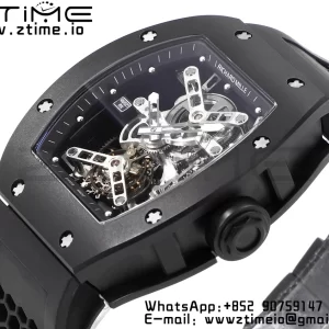 RICHARD MILLERM RM027 Rafael Nadal Black Ceramic Tourbillon YSF Best Edition on Rubber Strap - Super Clone Watch | 1:1 Best Version