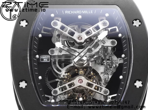 RICHARD MILLERM RM027 Rafael Nadal Black Ceramic Tourbillon YSF Best Edition on Rubber Strap - Super Clone Watch | 1:1 Best Version