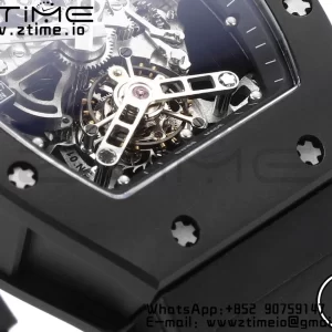 RICHARD MILLERM RM027 Rafael Nadal Black Ceramic Tourbillon YSF Best Edition on Rubber Strap - Super Clone Watch | 1:1 Best Version