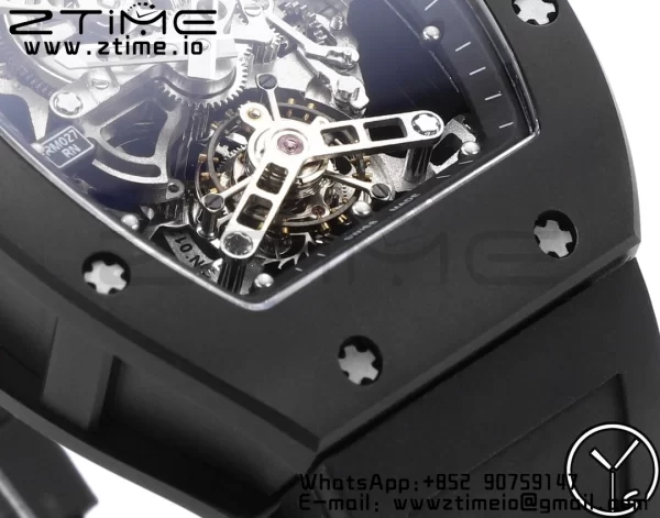 RICHARD MILLERM RM027 Rafael Nadal Black Ceramic Tourbillon YSF Best Edition on Rubber Strap - Super Clone Watch | 1:1 Best Version