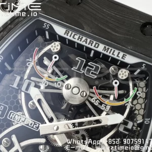 RICHARD MILLERM RICHARD MILLERM RM21-02 Tourbillon NTPT RMF Best Edition Skeleton Dial on White Rubber Strap - Super Clone Watch | 1:1 Best Version