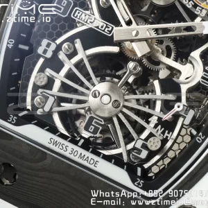 RICHARD MILLERM RICHARD MILLERM RM21-02 Tourbillon NTPT RMF Best Edition Skeleton Dial on White Rubber Strap - Super Clone Watch | 1:1 Best Version