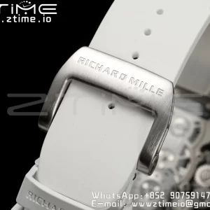 RICHARD MILLERM RICHARD MILLERM RM21-02 Tourbillon NTPT RMF Best Edition Skeleton Dial on White Rubber Strap - Super Clone Watch | 1:1 Best Version