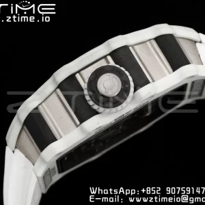 RICHARD MILLERM RICHARD MILLERM RM21-02 Tourbillon NTPT RMF Best Edition Skeleton Dial on White Rubber Strap - Super Clone Watch | 1:1 Best Version