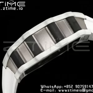 RICHARD MILLERM RICHARD MILLERM RM21-02 Tourbillon NTPT RMF Best Edition Skeleton Dial on White Rubber Strap - Super Clone Watch | 1:1 Best Version