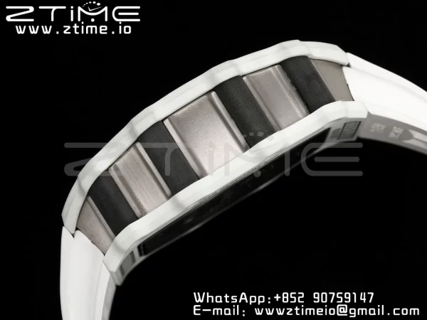 RICHARD MILLERM RICHARD MILLERM RM21-02 Tourbillon NTPT RMF Best Edition Skeleton Dial on White Rubber Strap - Super Clone Watch | 1:1 Best Version