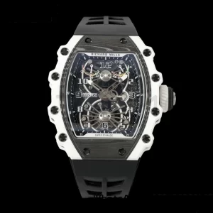 RICHARD MILLERM RM21-02 Tourbillon NTPT RMF Best Edition Skeleton Dial on Black Rubber Strap - Super Clone Watch | 1:1 Best Version