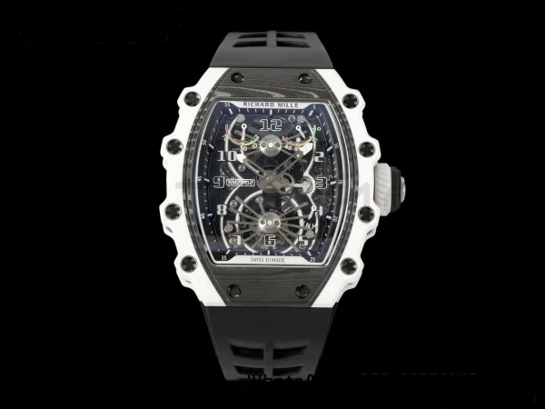 RICHARD MILLERM RM21-02 Tourbillon NTPT RMF Best Edition Skeleton Dial on Black Rubber Strap - Super Clone Watch | 1:1 Best Version