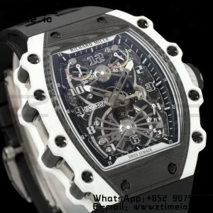 RICHARD MILLERM RM21-02 Tourbillon NTPT RMF Best Edition Skeleton Dial on Black Rubber Strap - Super Clone Watch | 1:1 Best Version