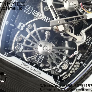RICHARD MILLERM RM21-02 Tourbillon NTPT RMF Best Edition Skeleton Dial on Black Rubber Strap - Super Clone Watch | 1:1 Best Version