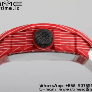 RICHARD MILLERM RM35-02 RM3502 Real Red NTPT RMF 1:1 Best Edition Skeleton Cadran negru pe curea de cauciuc alb RMUL2 - Super Clone Watch | 1:1 Best Version