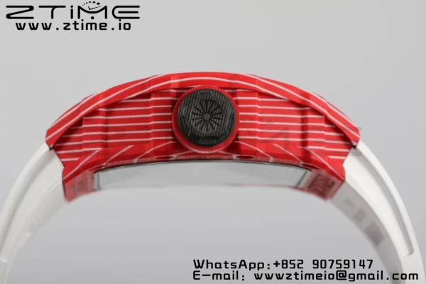RICHARD MILLERM RM35-02 RM3502 Real Red NTPT RMF 1:1 Best Edition Skeleton Cadran negru pe curea de cauciuc alb RMUL2 - Super Clone Watch | 1:1 Best Version