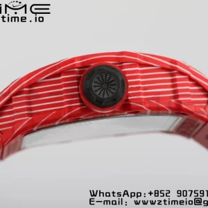 RICHARD MILLERM RM35-02 RM3502 Real Red NTPT RMF 1:1 Best Edition Skeleton Black Dial on Red Rubber Strap RMUL2 - Super Clone Watch | 1:1 Best Version