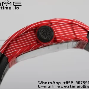 RICHARD MILLERM RM35-02 RM3502 Real Red NTPT RMF 1:1 Best Edition Skeleton Black Dial on Black Rubber Strap RMUL2 - Super Clone Watch | 1:1 Best Version