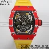 RICHARD MILLERM RM35-02 RM3502 Real Red NTPT RMF 1:1 Best Edition Skeleton Black Dial on Yellow Rubber Strap RMUL2 - Super Clone Watch | 1:1 Best Version