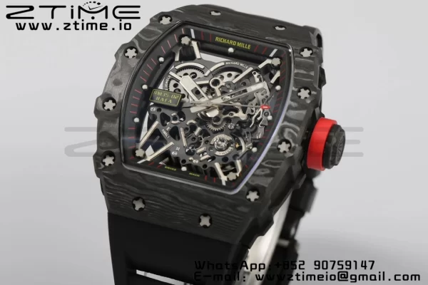 RICHARD MILLERM RM35-02 RM3502 Real NTPT RMF 1:1 Best Edition Skeleton Black Dial on Black Rubber Strap RMUL2 - Super Clone Watch | 1:1 Best Version